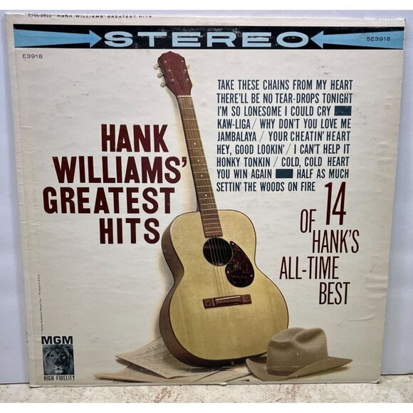 Hank Williams Greatest Hits Country Vinyl LP MGM E3918 14 All Time Best Songs - Picture 4 of 6